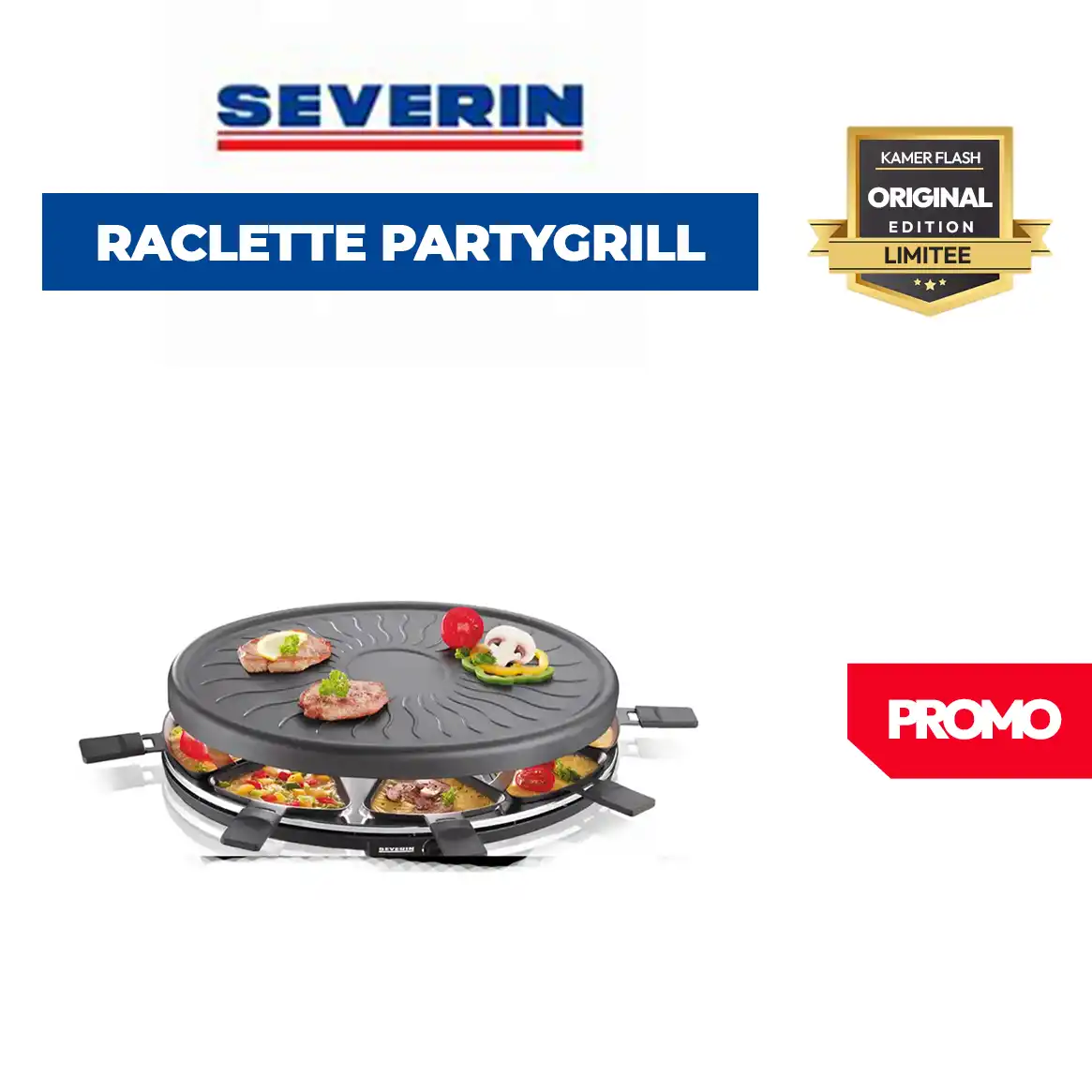 Severin - Raclette-partygrill, approx. 1100 w, 8 non stick c - RG2681