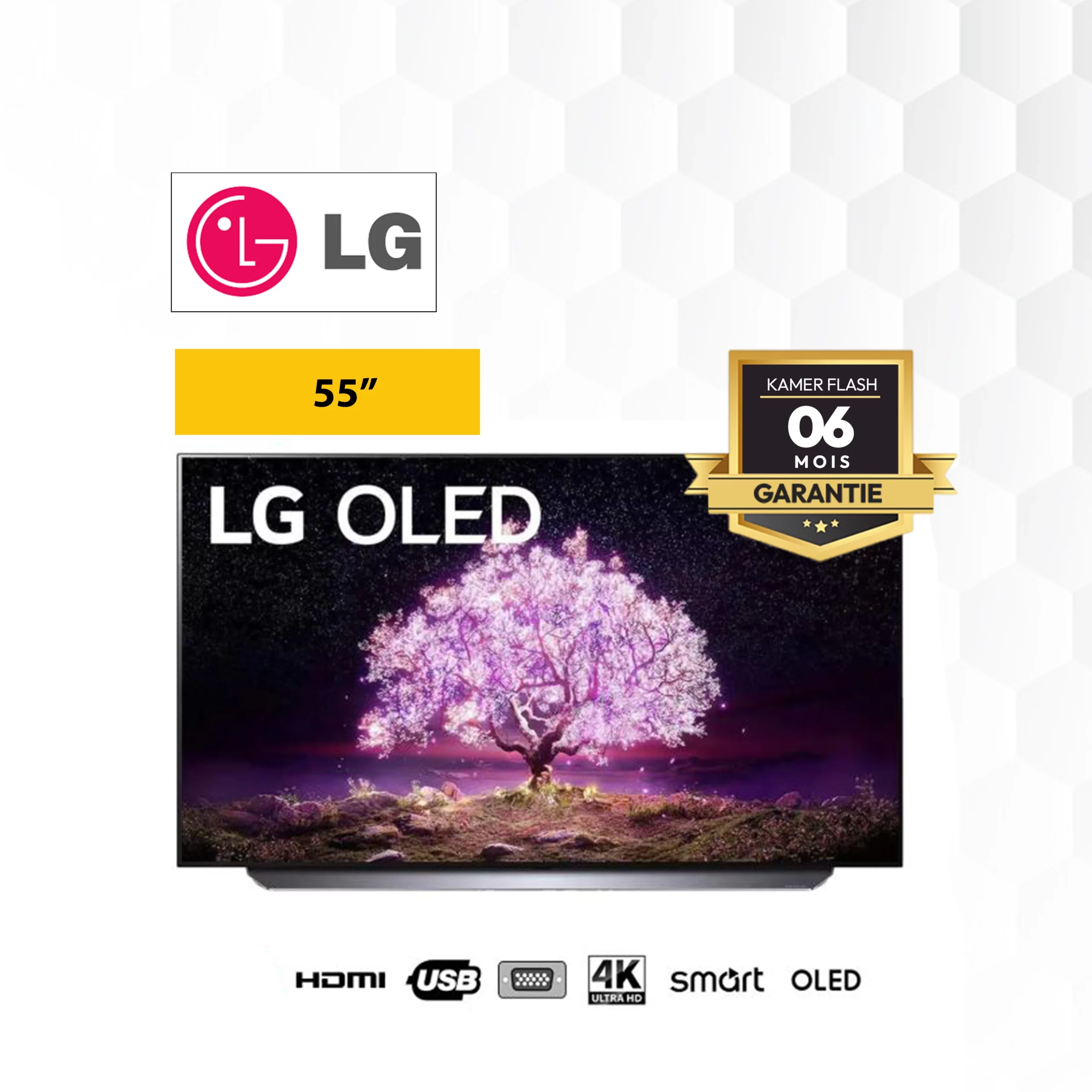 TV LG - SMART 55 POUCES - OLED55C1PVB (4K/AI/SM) GARANTIE 06 MOIS