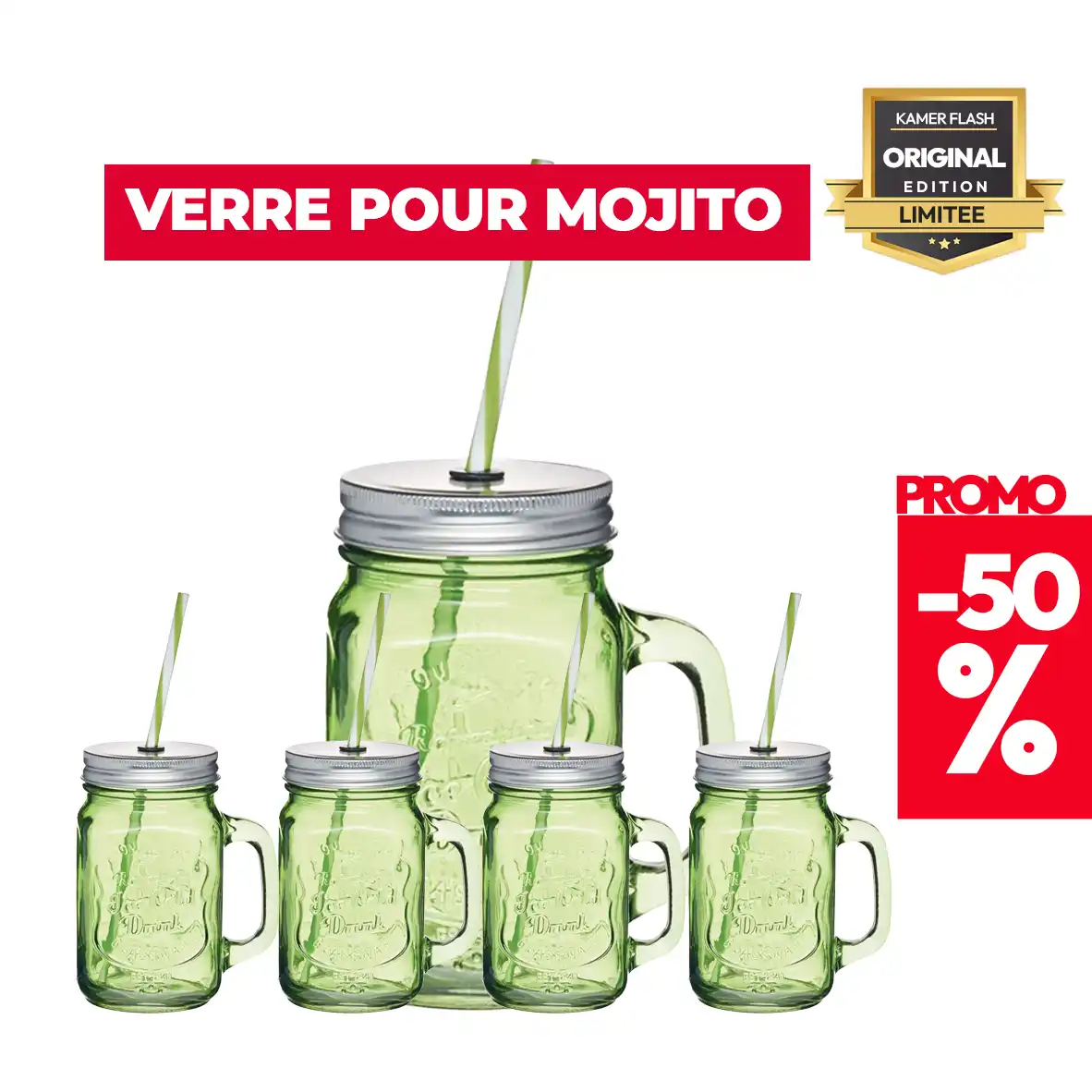 VERRE POUR MOJITO 5 PIECES