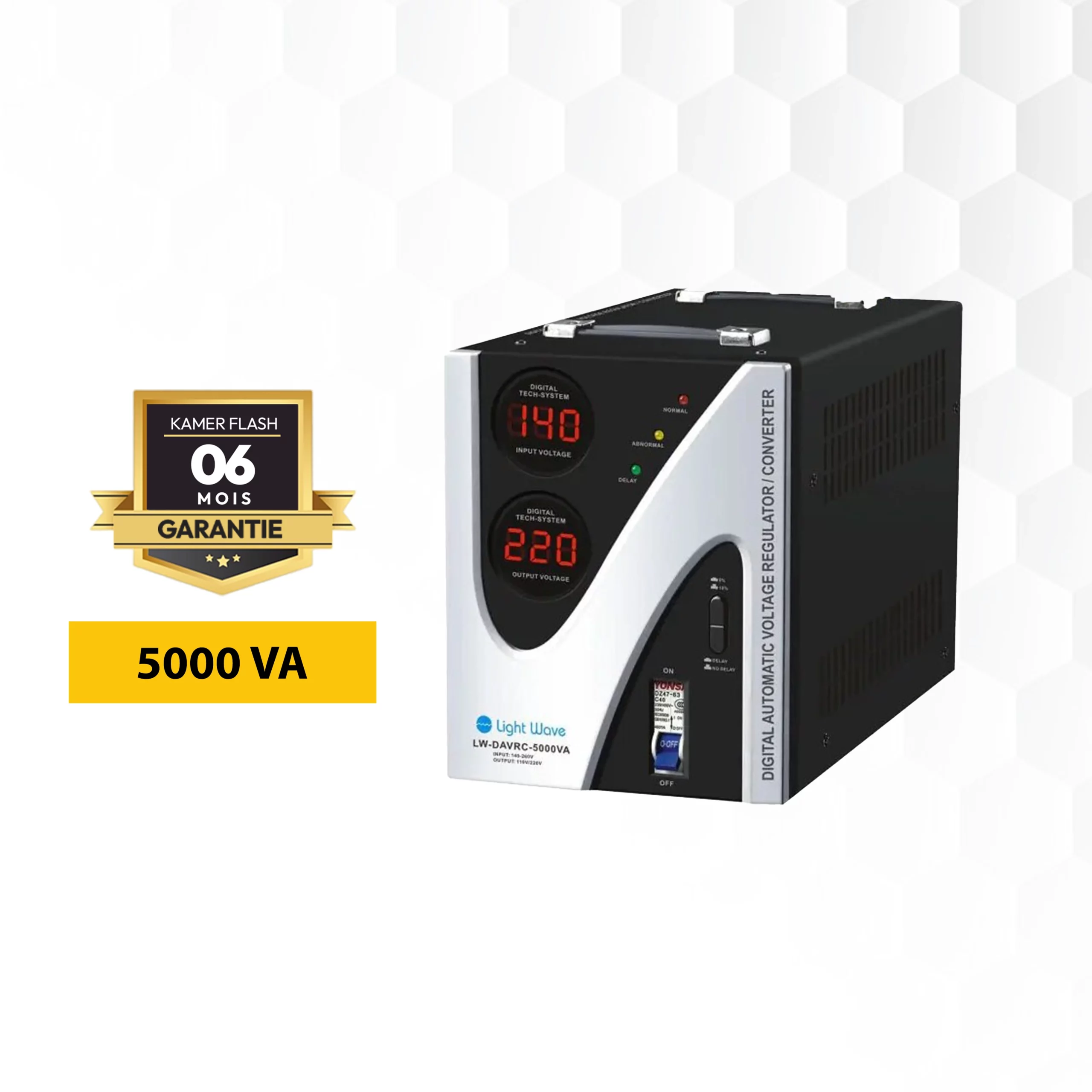 REGULATEUR DE TENSION 5000VA LIGHTWAVE LWDAVR5000VA GARANTIE 03 MOIS