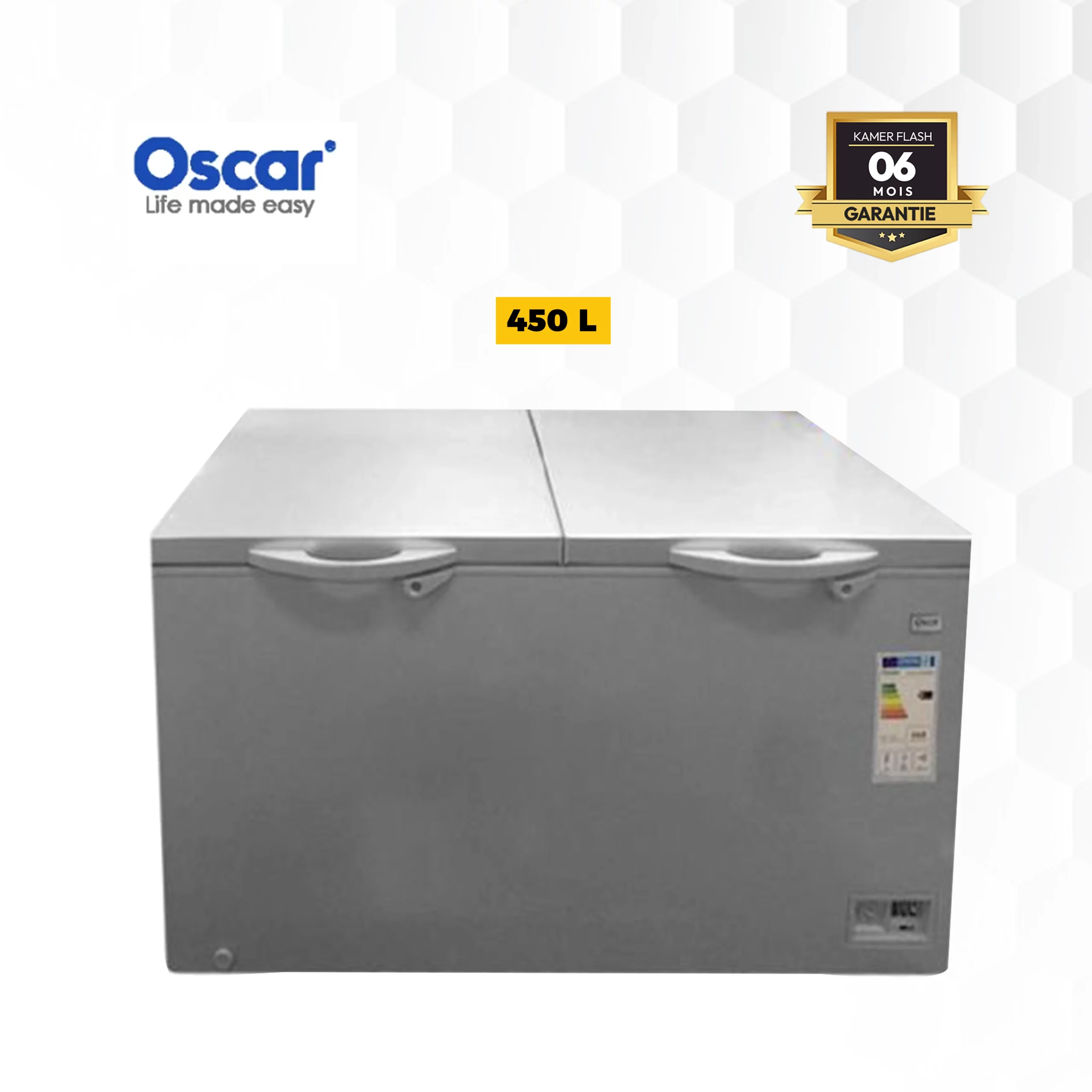 CONGELATEUR OSCAR 450L-OSC-CF450S-2 BATTANT-GRIS- 6 MOIS GARANTIE
